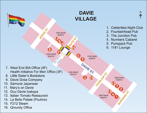 Vancouver Davie Village Gay Map